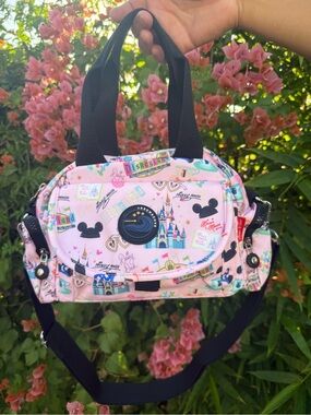 Disney Parks Pink Castle Print Crossbody Satchel - Unbranded